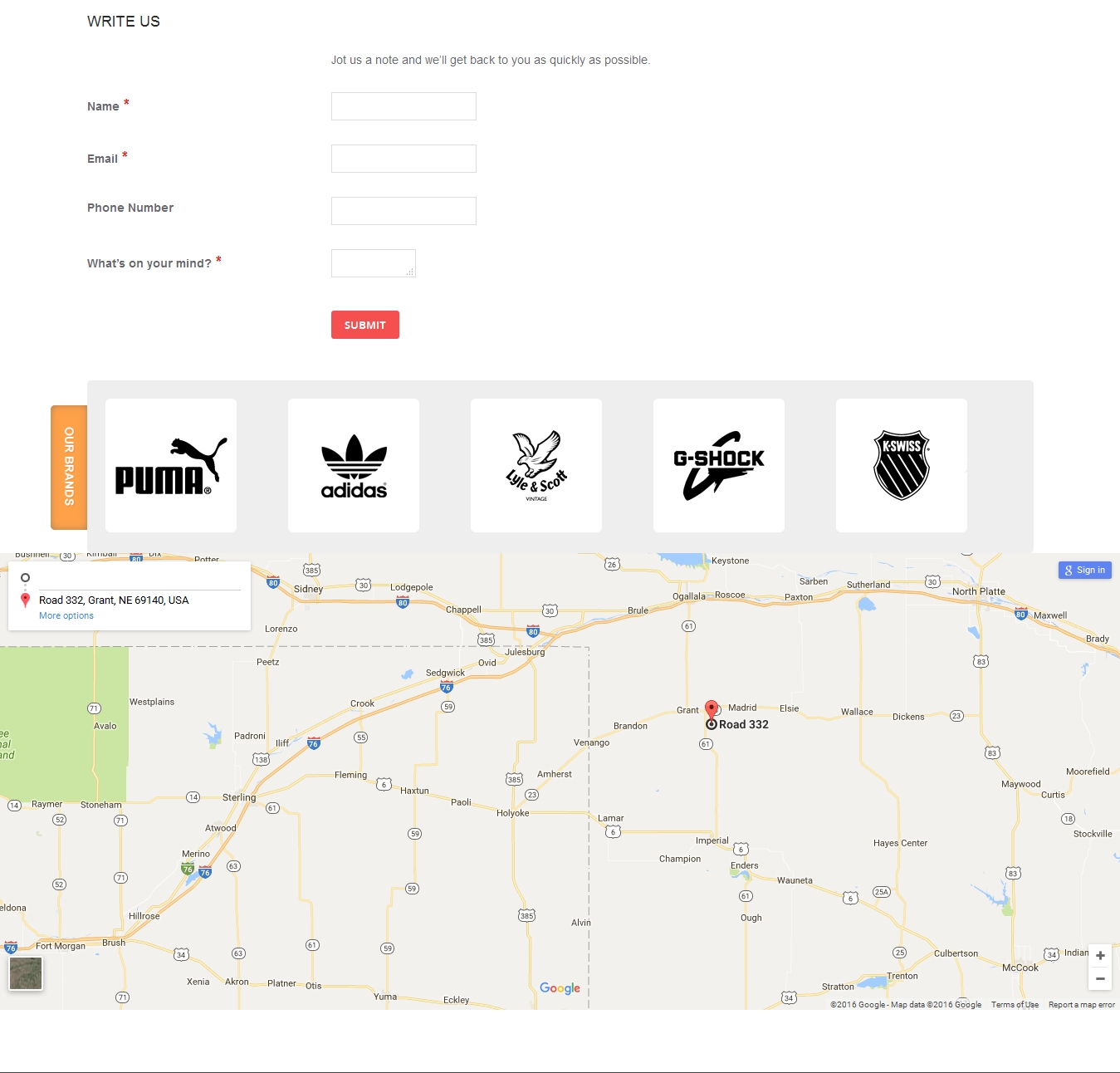 image of contact page